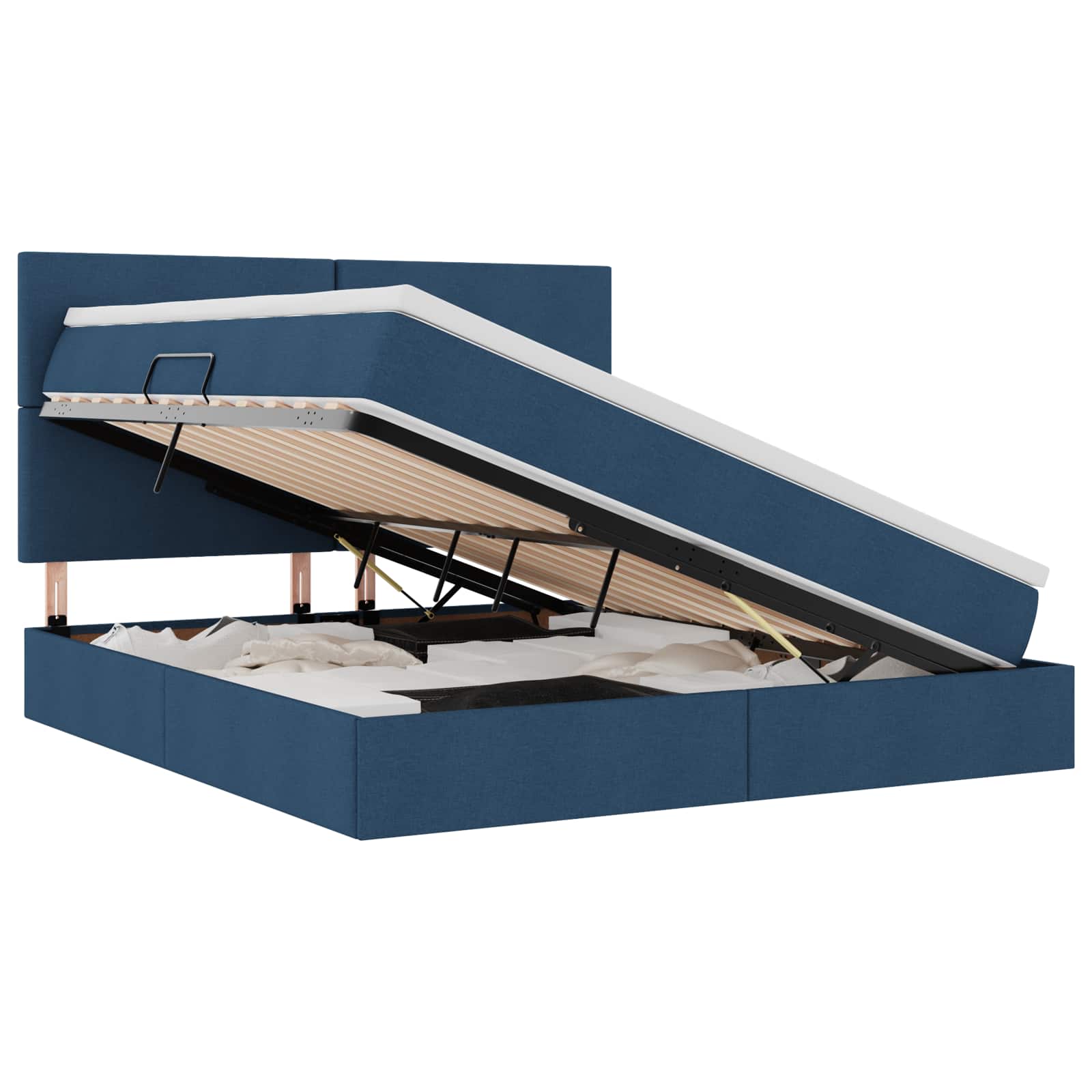 Krevet s prostorom za pohranu s LED-om Plava 180 x 200 cm