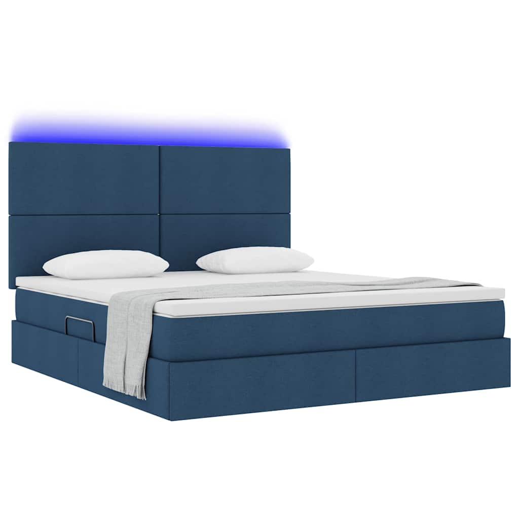 Krevet s prostorom za pohranu s LED-om Plava 180 x 200 cm