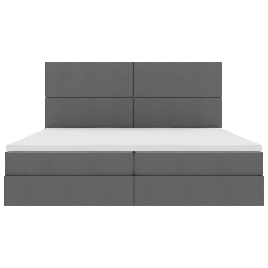 Krevet s prostorom za pohranu s LED-om Tamno siva 200 x 200 cm