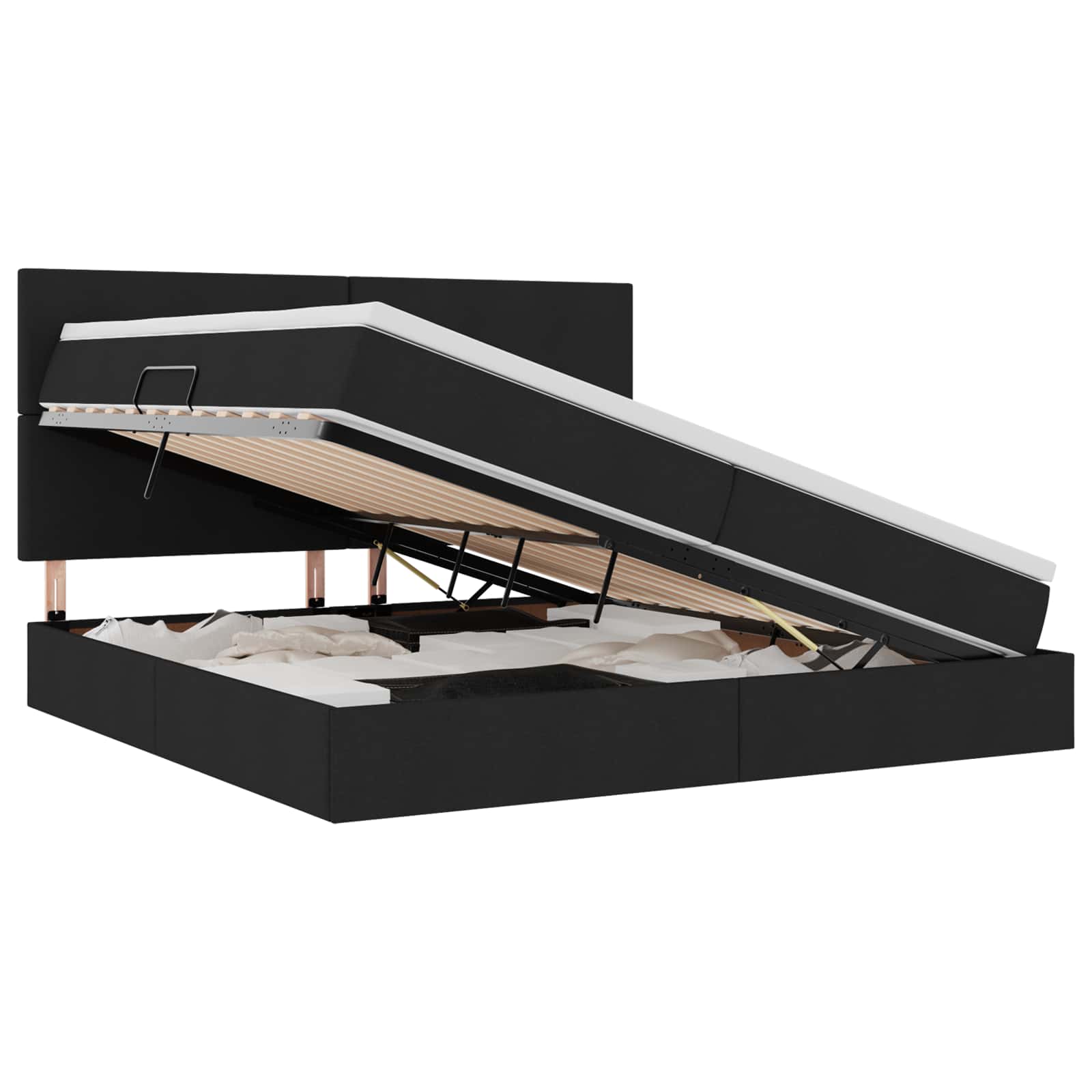 Krevet s prostorom za pohranu s LED-om Crna 200 x 200 cm