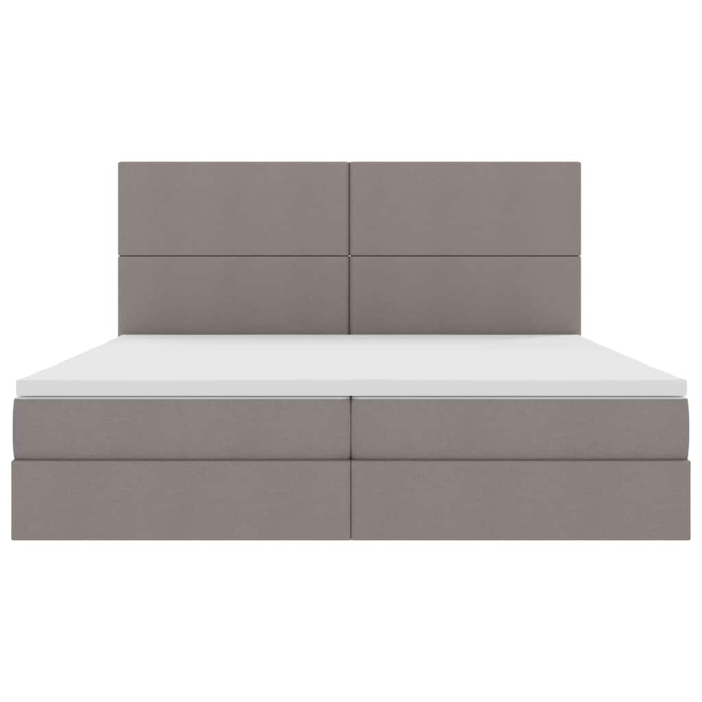 Krevet s prostorom za pohranu s LED-om Sivo-smeđa 200 x 200 cm
