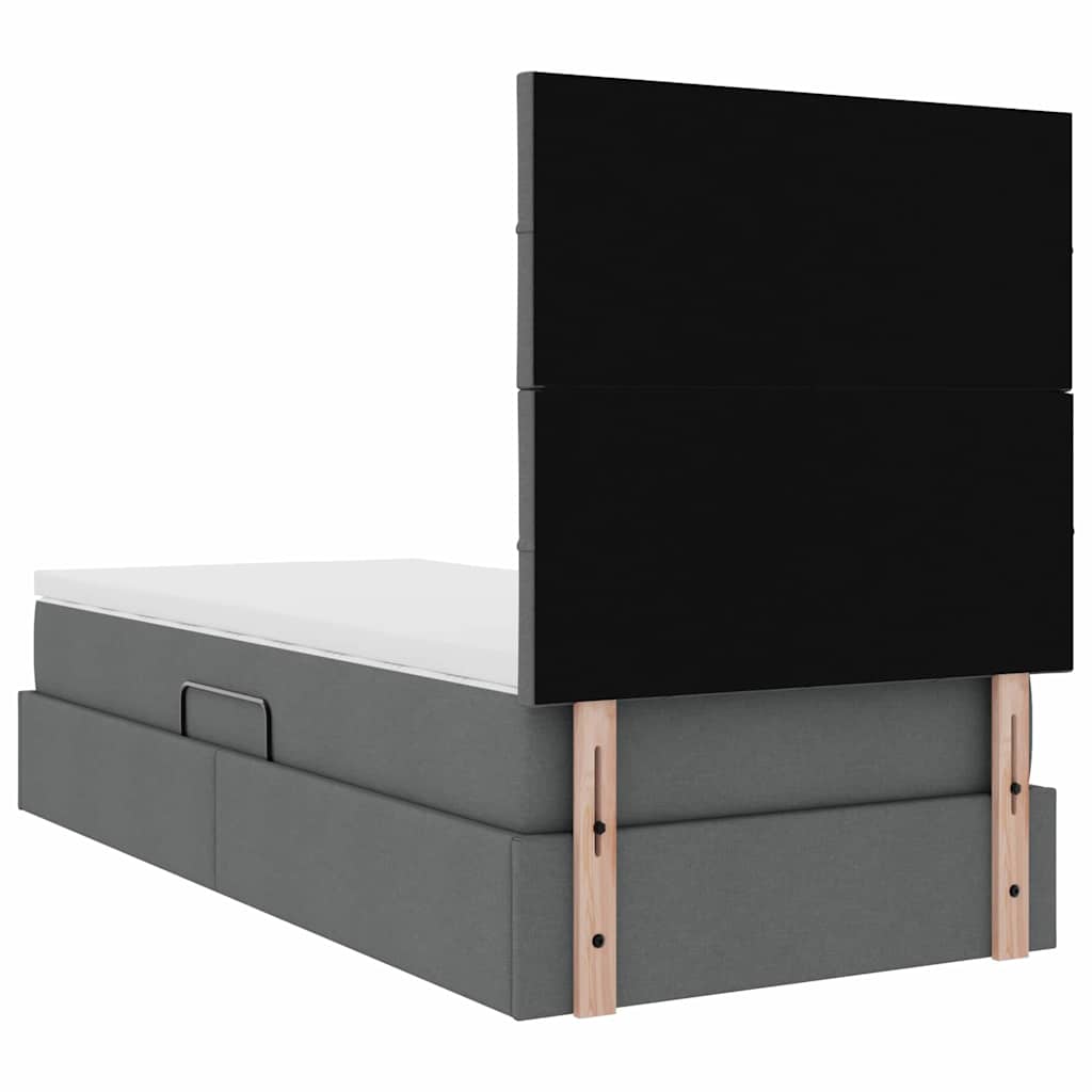 Krevet s prostorom za pohranu s LED-om Tamno siva 90 x 190 cm
