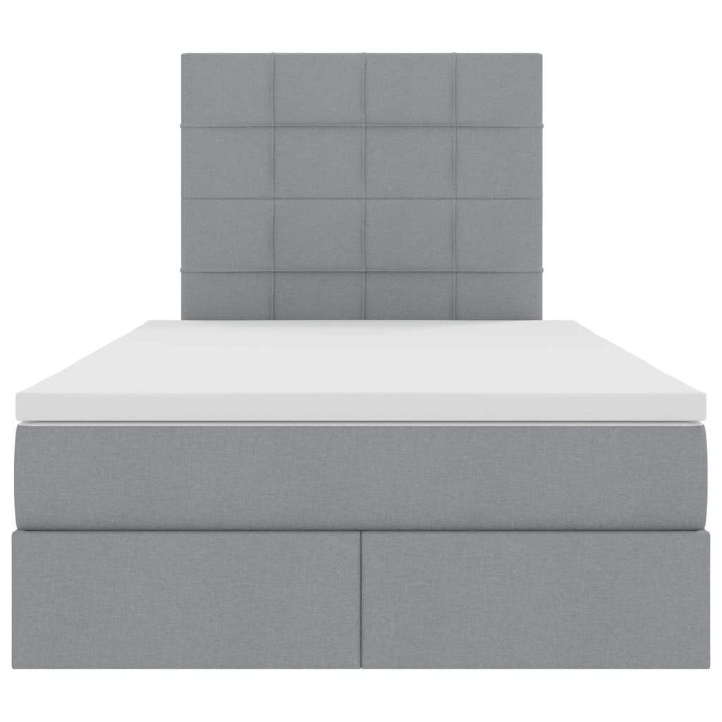 Krevet s prostorom za pohranu s LED-om Svijetlo siva Poliester