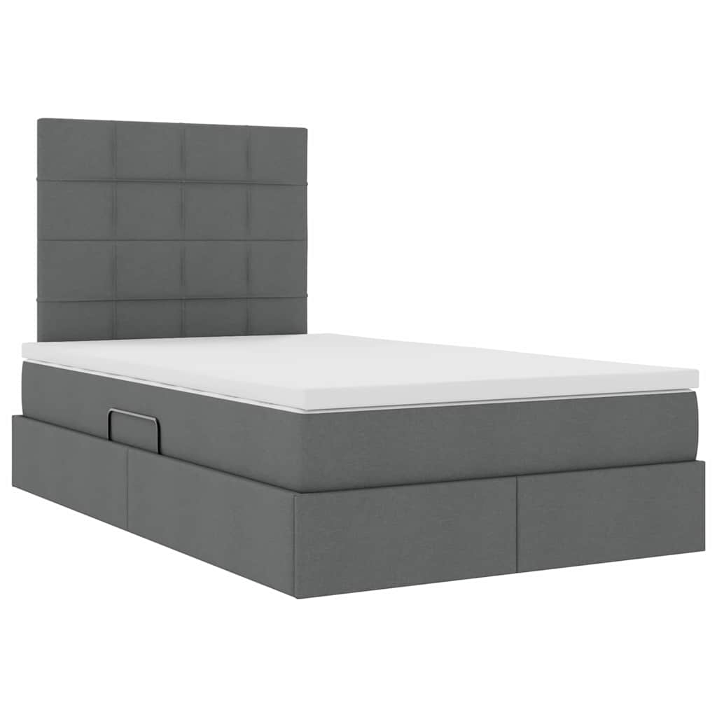 Krevet s prostorom za pohranu s LED-om Tamno siva 120 x 190 cm