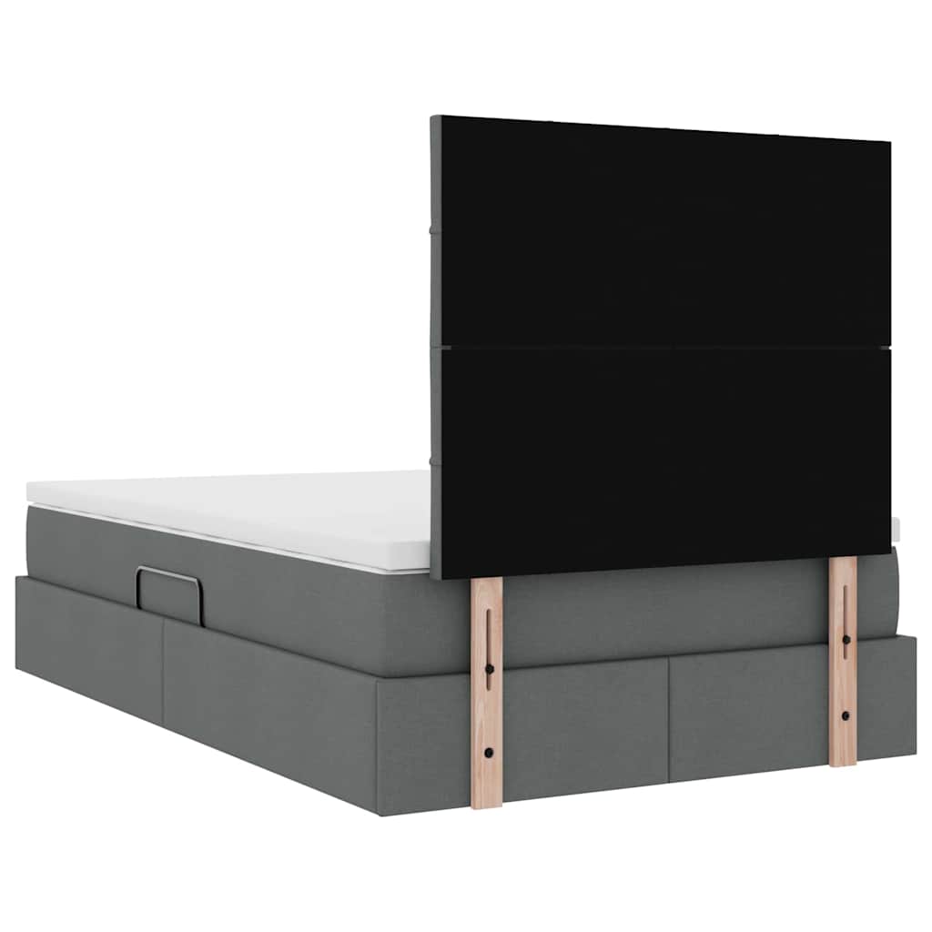 Krevet s prostorom za pohranu s LED-om Tamno siva 120 x 190 cm