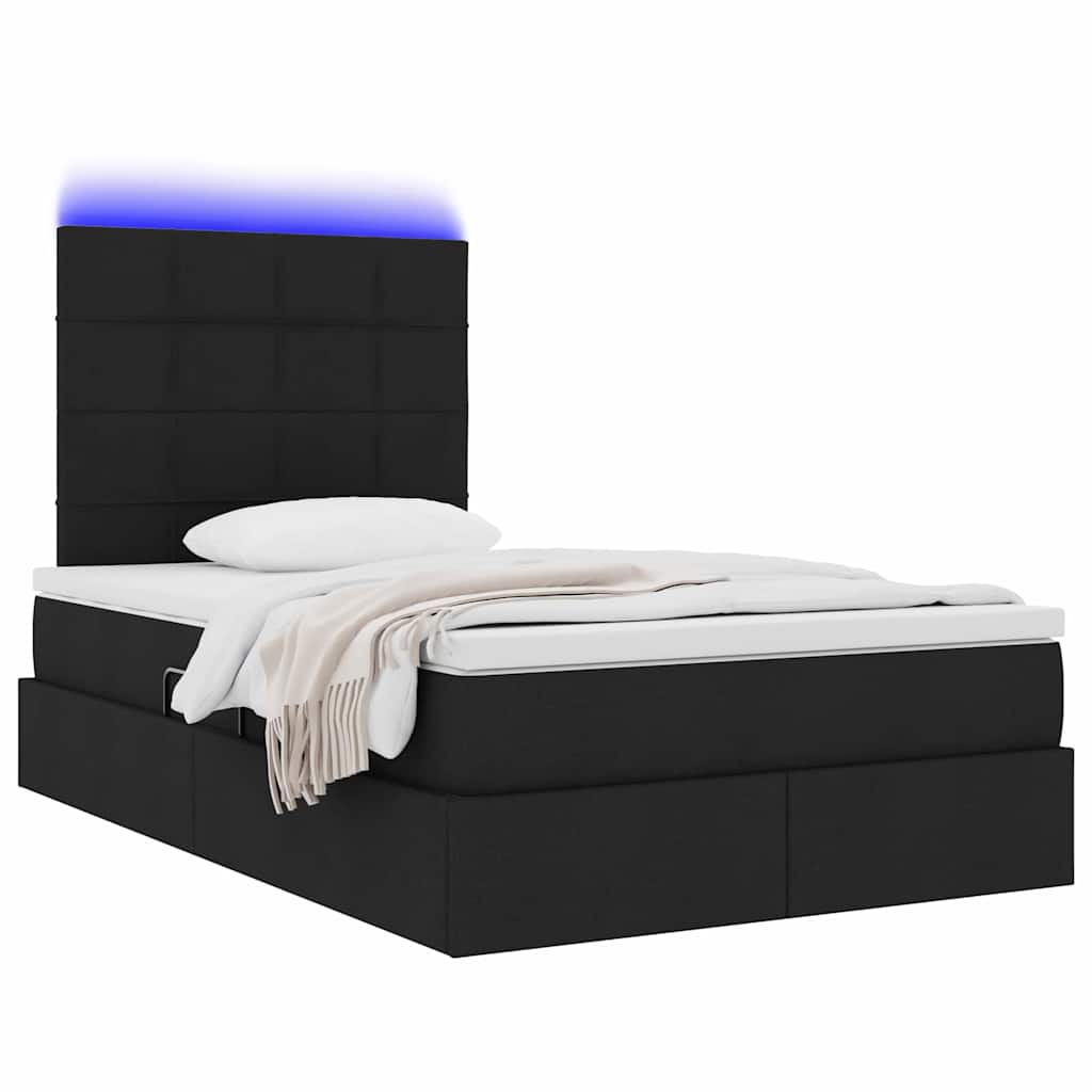 Krevet s prostorom za pohranu s LED-om Crna 120 x 190 cm