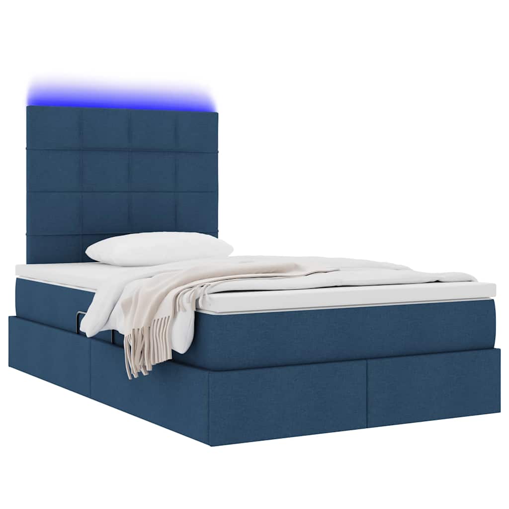 Krevet s prostorom za pohranu s LED-om Plava 120 x 190 cm