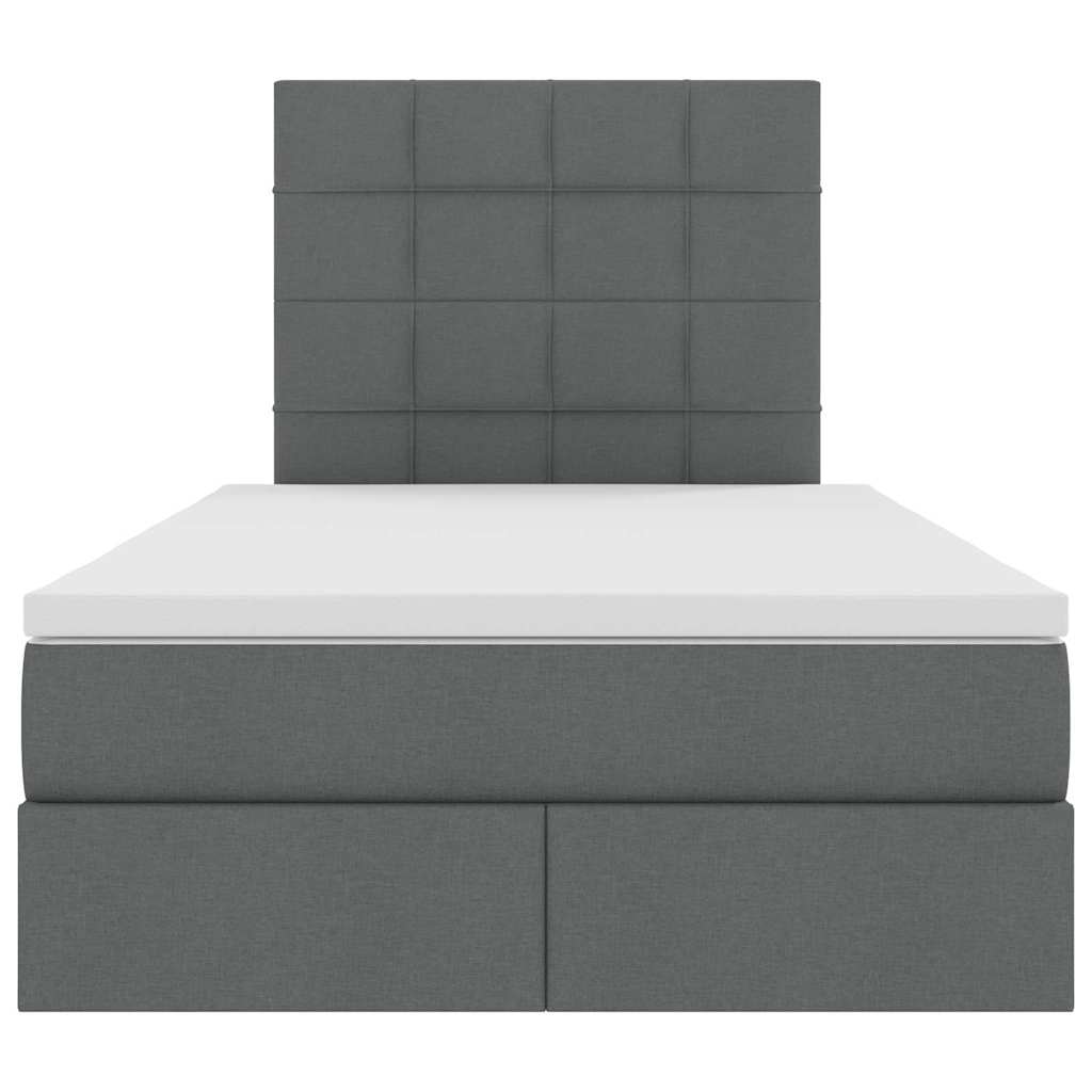 Krevet s prostorom za pohranu s LED-om Tamno siva 120 x 200 cm