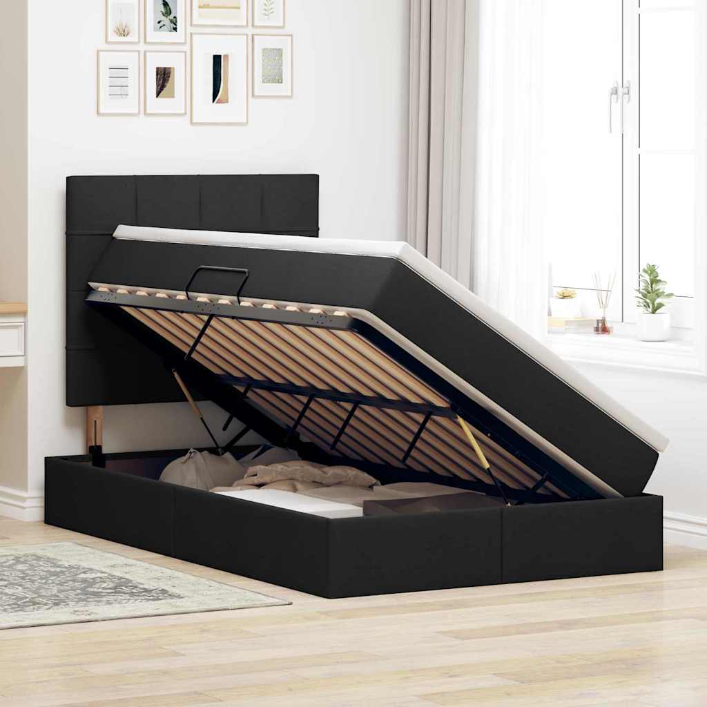 Krevet s prostorom za pohranu s LED-om Crna 120 x 200 cm