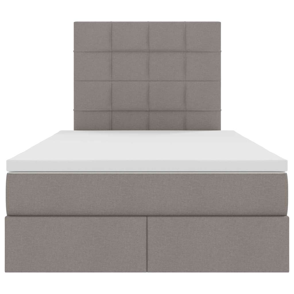 Krevet s prostorom za pohranu s LED-om Sivo-smeđa 120 x 200 cm