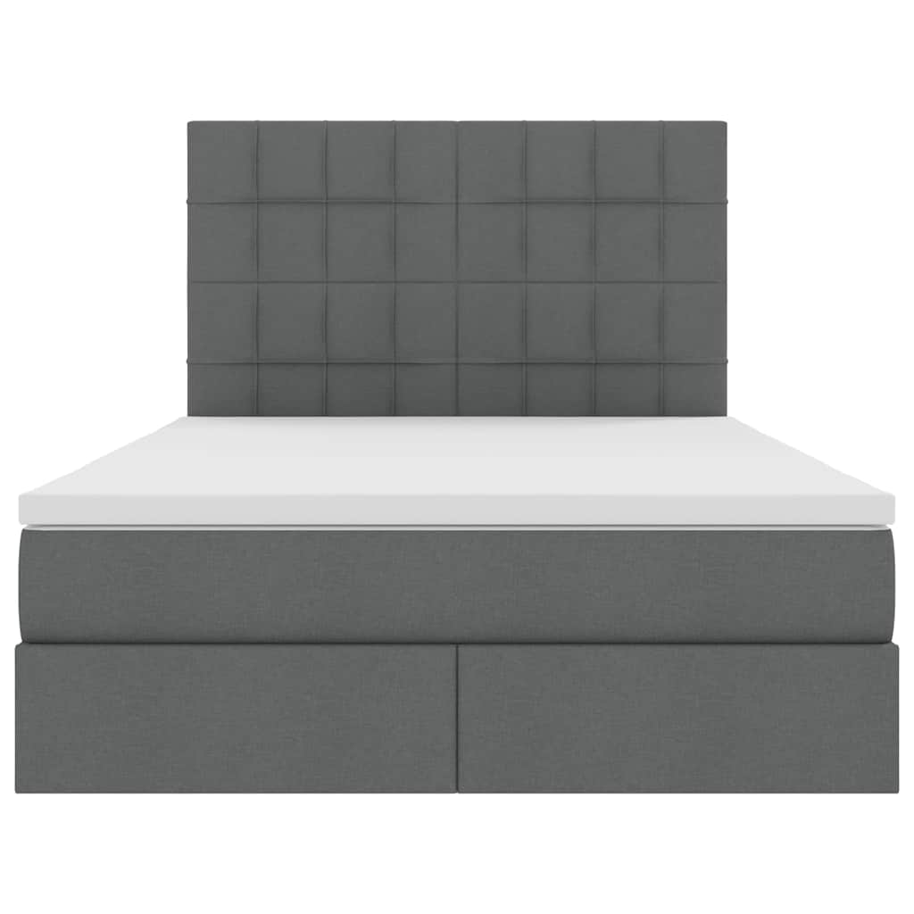 Krevet s prostorom za pohranu s LED-om Tamno siva 140 x 190 cm