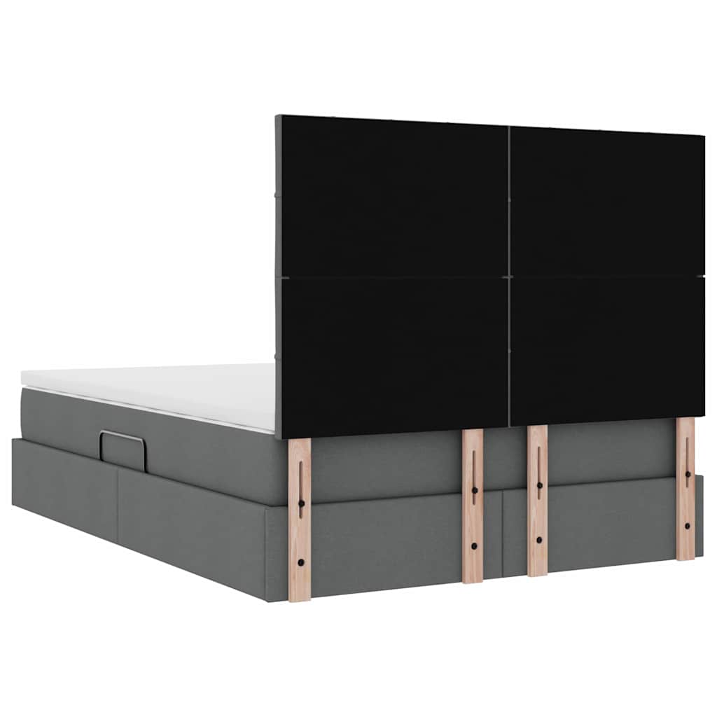 Krevet s prostorom za pohranu s LED-om Tamno siva 140 x 200 cm