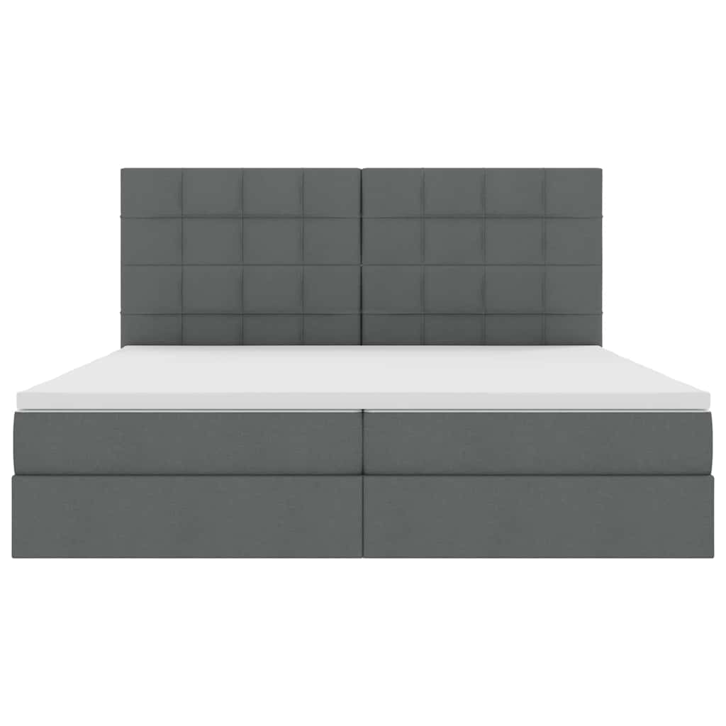 Krevet s prostorom za pohranu s LED-om Tamno siva 200 x 200 cm