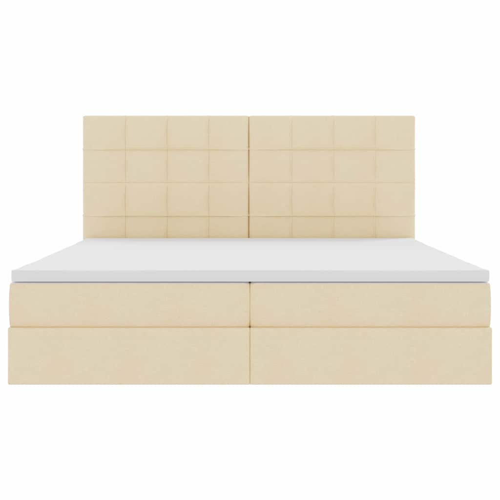 Krevet s prostorom za pohranu s LED-om Krema 200 x 200 cm