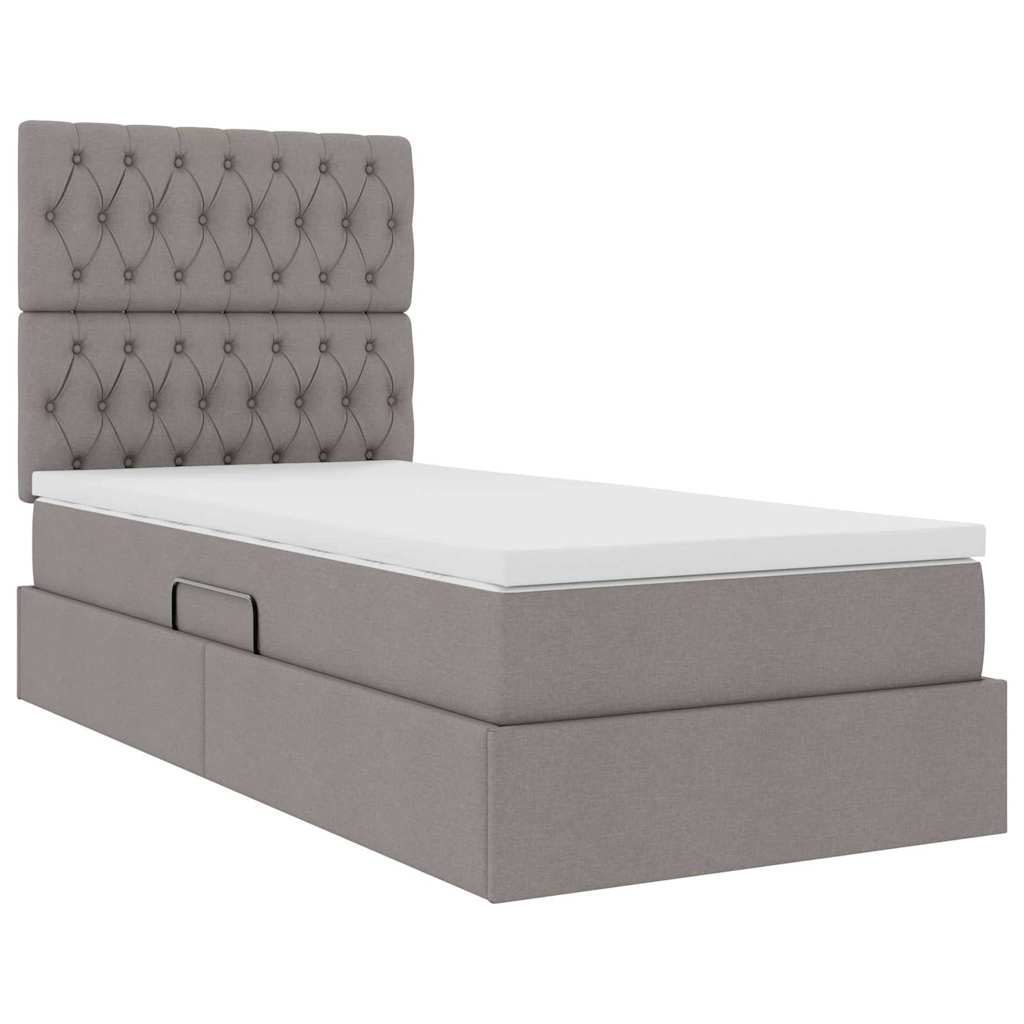 Krevet s prostorom za pohranu s LED-om Sivo-smeđa 90 x 190 cm