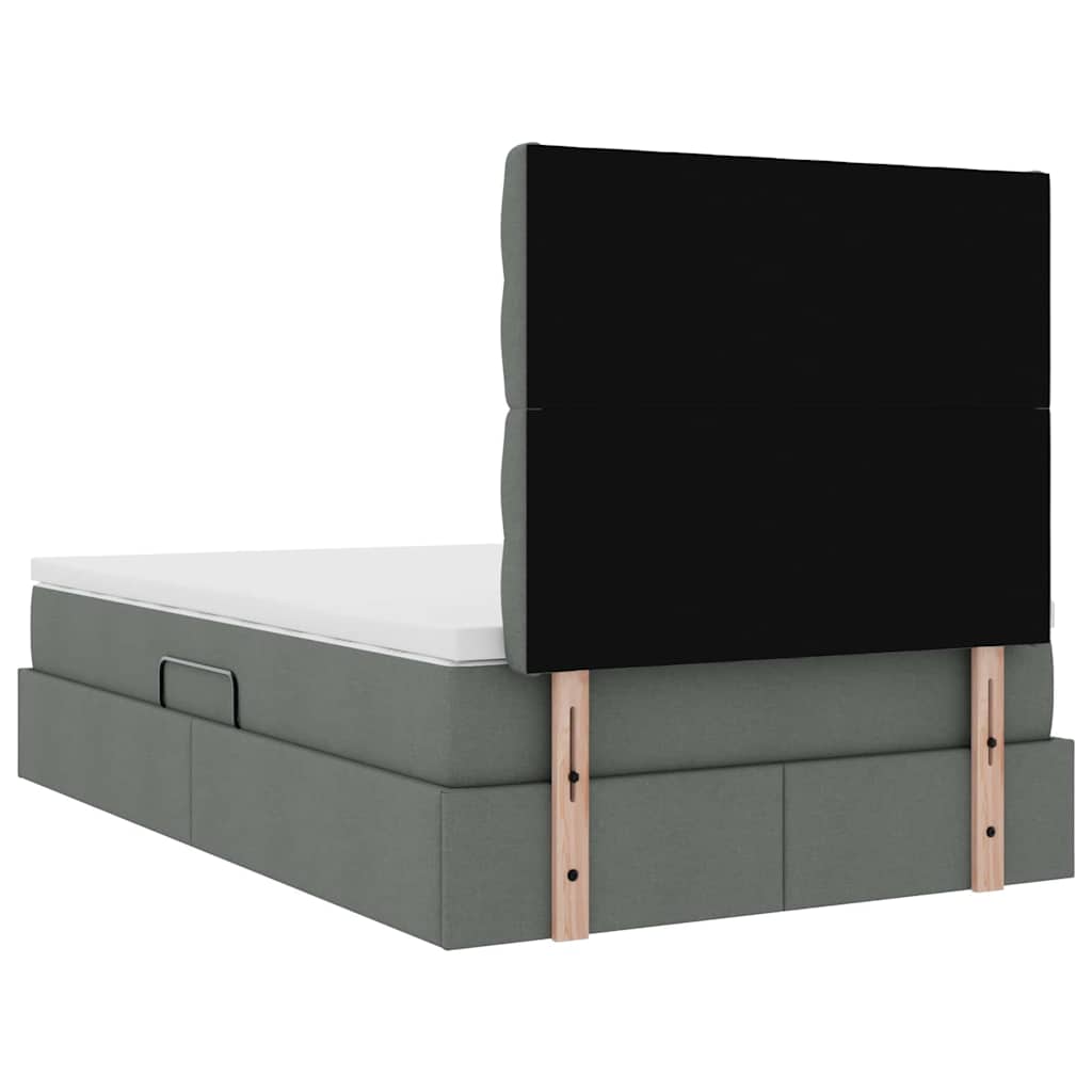 Krevet s prostorom za pohranu s LED-om Tamno siva 120 x 200 cm