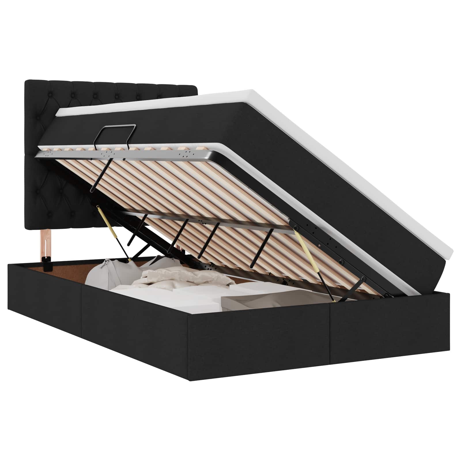 Krevet s prostorom za pohranu s LED-om Crna 120 x 200 cm