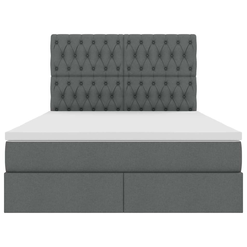 Krevet s prostorom za pohranu s LED-om Tamno siva 140 x 190 cm