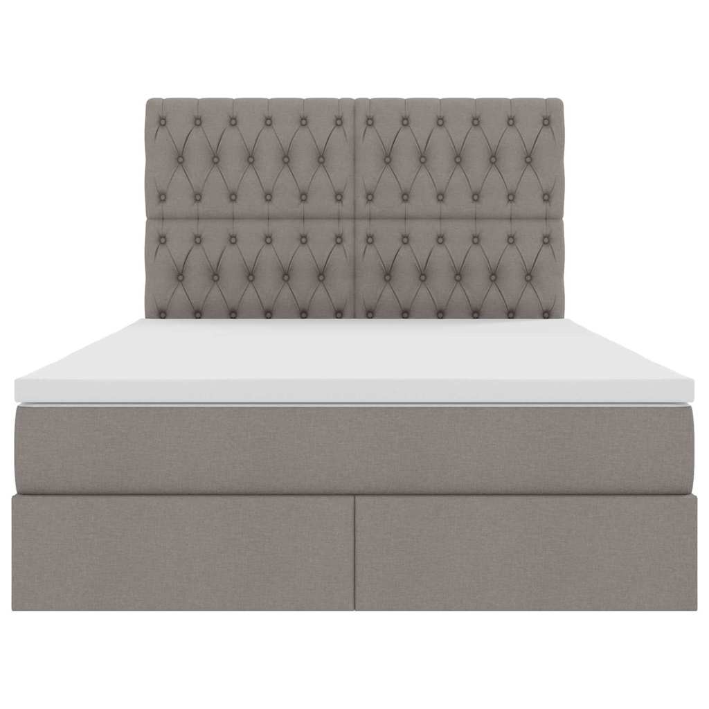 Krevet s prostorom za pohranu s LED-om Sivo-smeđa 140 x 200 cm