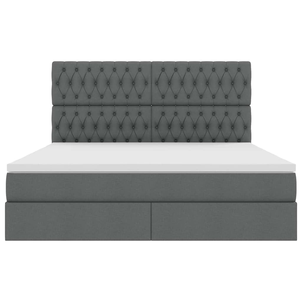 Krevet s prostorom za pohranu s LED-om Tamno siva 180 x 200 cm