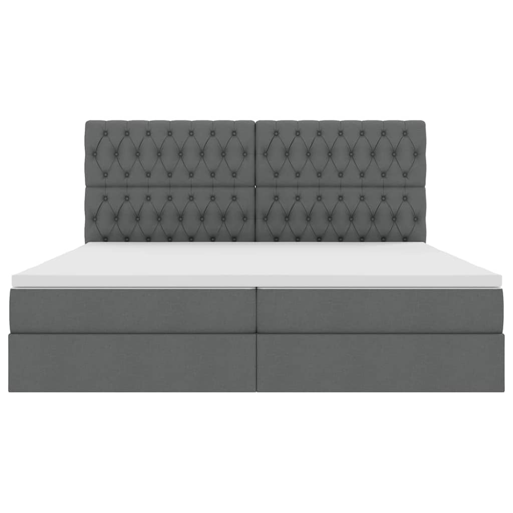 Krevet s prostorom za pohranu s LED-om Tamno siva 200 x 200 cm