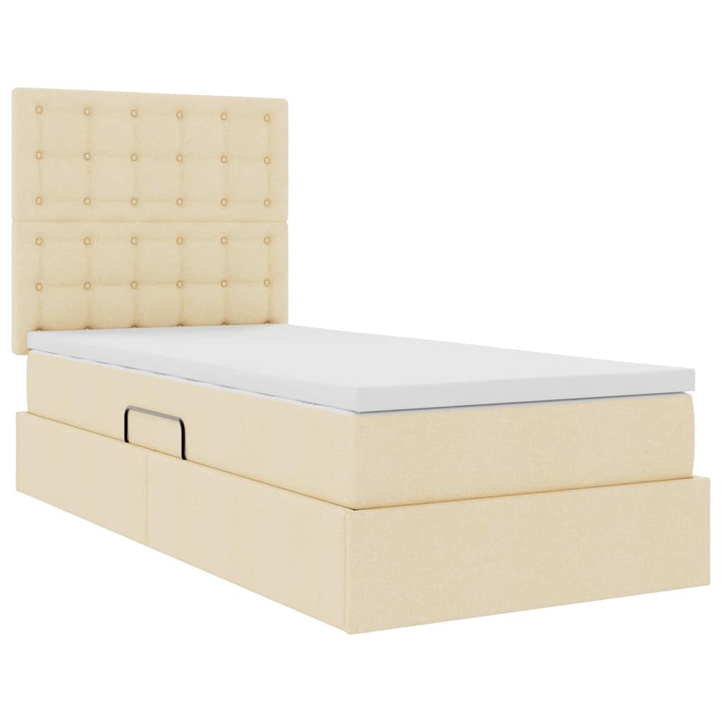 Krevet s prostorom za pohranu s LED-om Krema 90 x 190 cm