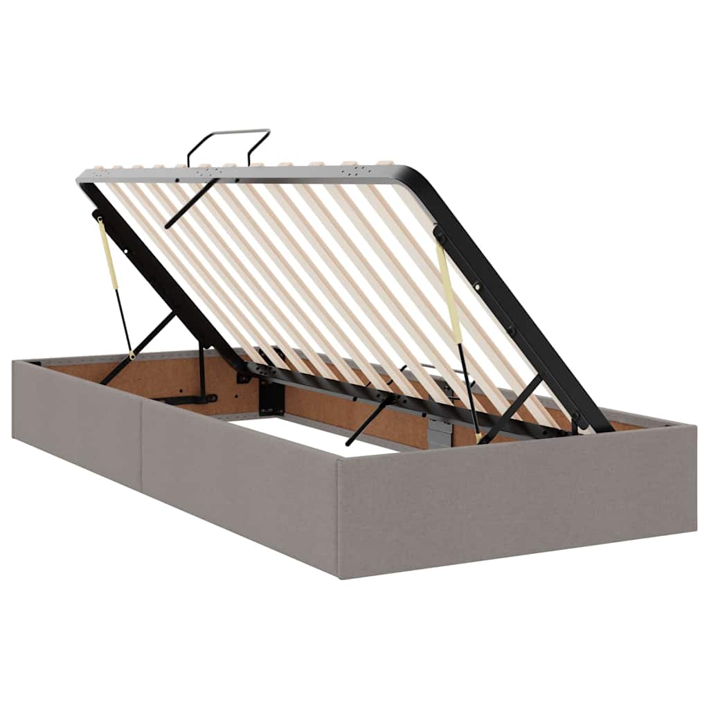 Krevet s prostorom za pohranu s LED-om Sivo-smeđa 100 x 200 cm