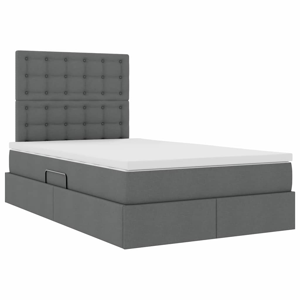 Krevet s prostorom za pohranu s LED-om Tamno siva 120 x 190 cm