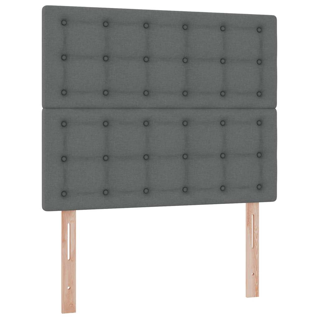 LED krevet za pohranu s madracem Tamnosiva 120 x 190 cm Tkanina