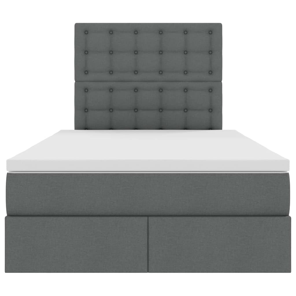 Krevet s prostorom za pohranu s LED-om Tamno siva 120 x 200 cm