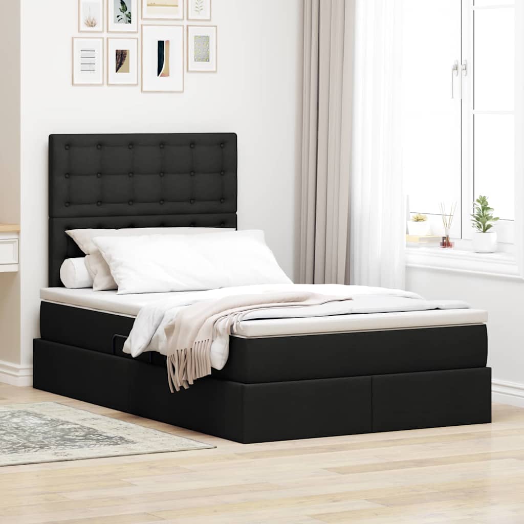 Krevet s prostorom za pohranu s LED-om Crna 120 x 200 cm