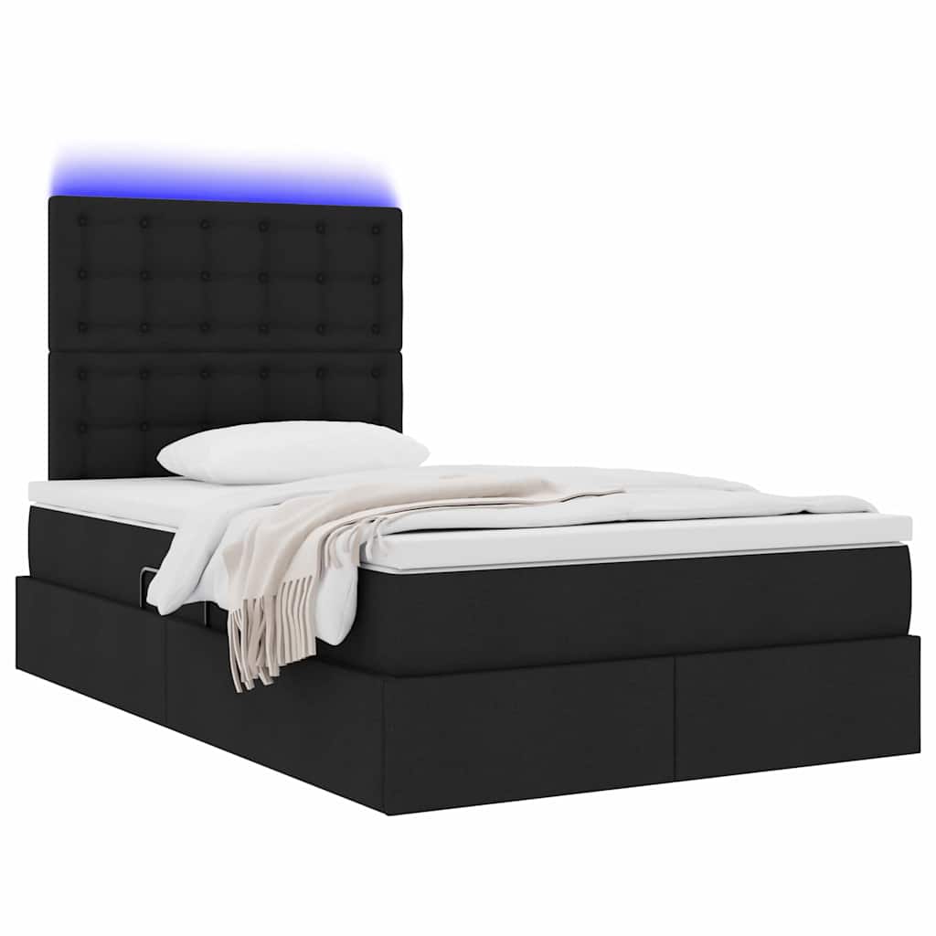 Krevet s prostorom za pohranu s LED-om Crna 120 x 200 cm