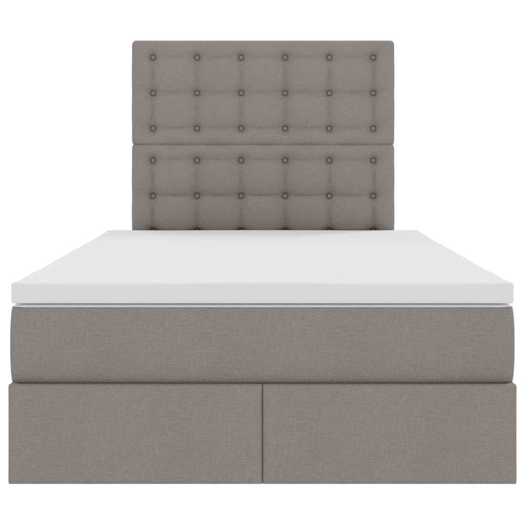 Krevet s prostorom za pohranu s LED-om Sivo-smeđa 120 x 200 cm