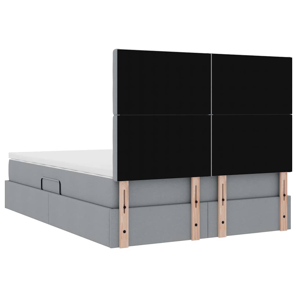 LED krevet za pohranu s madracem Svjetlosiva 140 x 190 cm