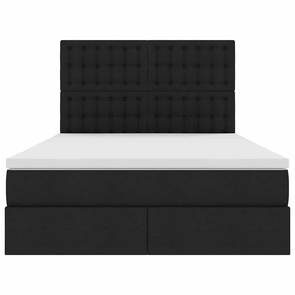 Krevet s prostorom za pohranu s LED-om Crna 140 x 190 cm