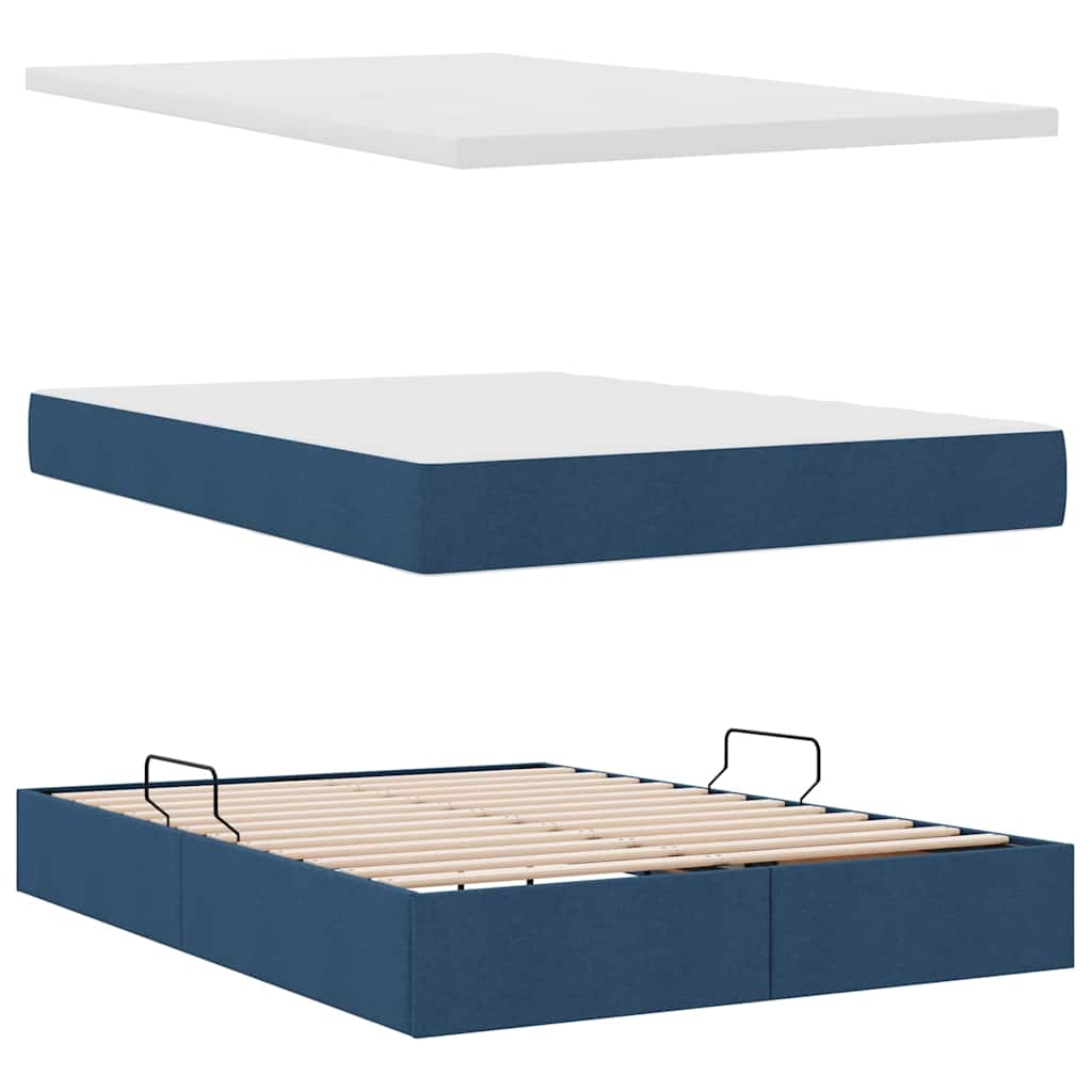 Krevet s prostorom za pohranu s LED-om Plava 140 x 190 cm