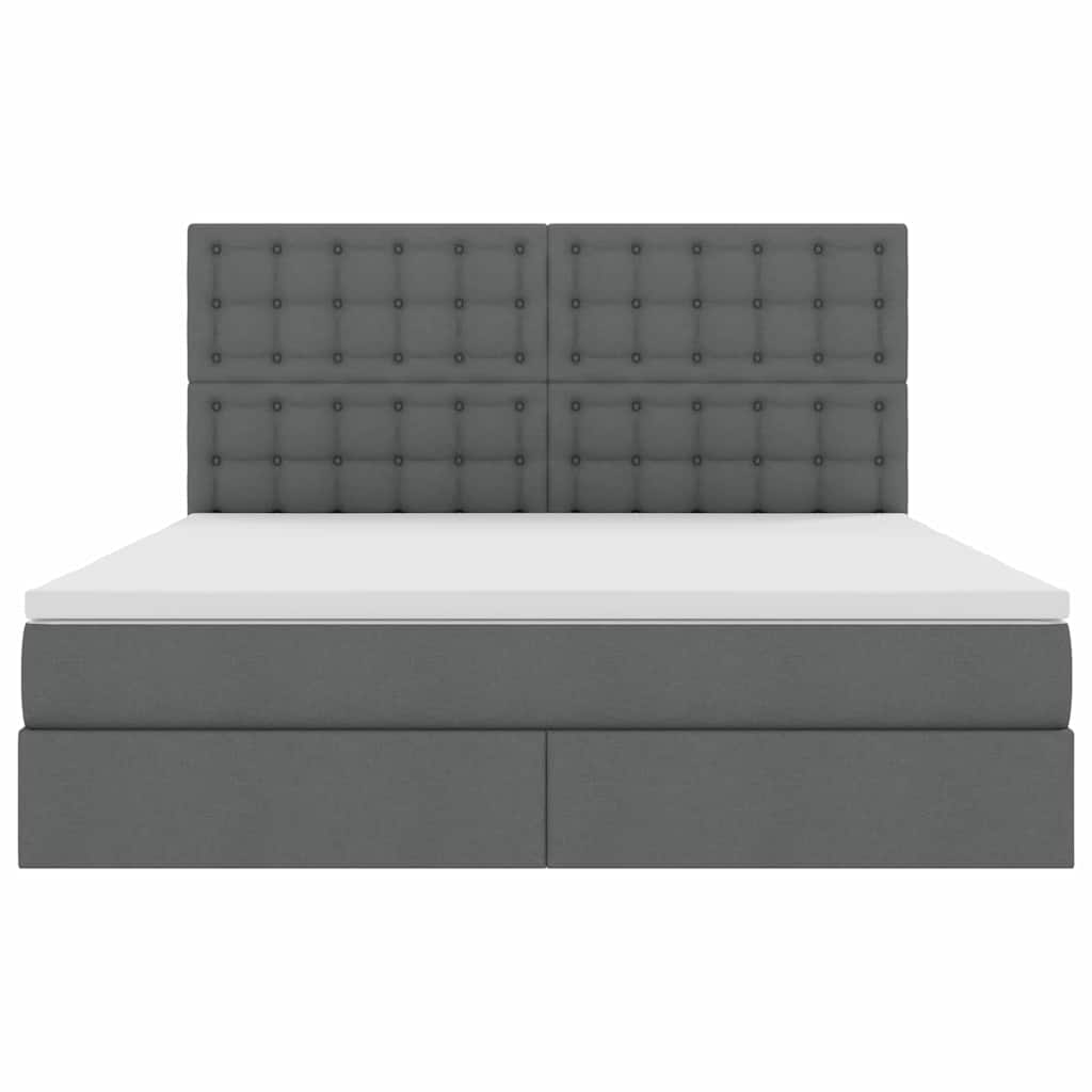 Krevet s prostorom za pohranu s LED-om Tamno siva 180 x 200 cm