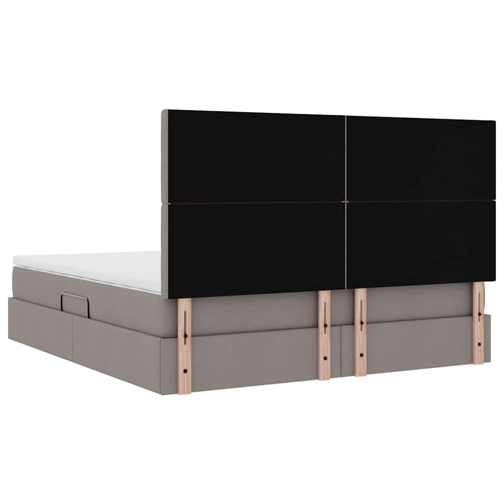 Krevet s prostorom za pohranu s LED-om Sivo-smeđa 180 x 200 cm