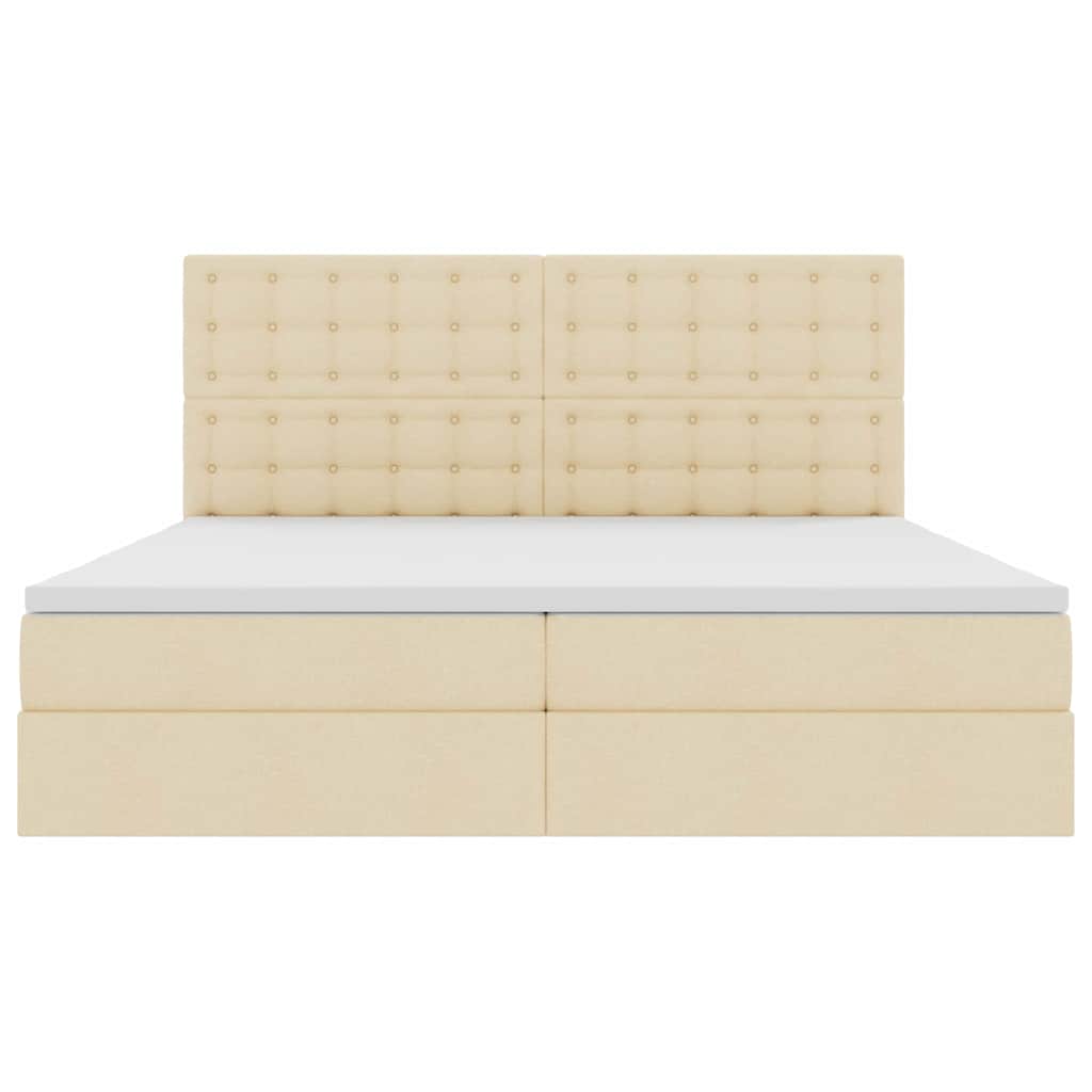 Krevet s prostorom za pohranu s LED-om Krema 200 x 200 cm