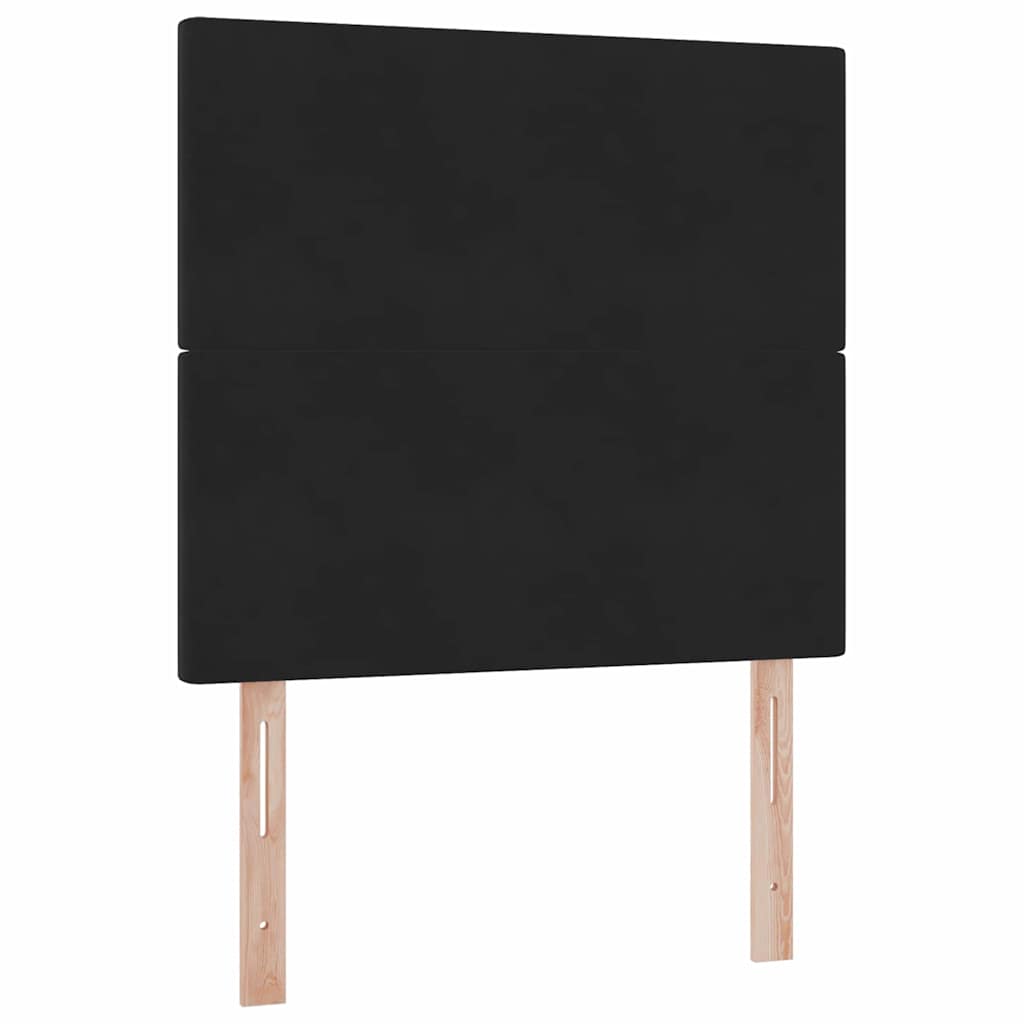 Krevet s prostorom za pohranu s LED-om Crna 90 x 200 cm Baršun