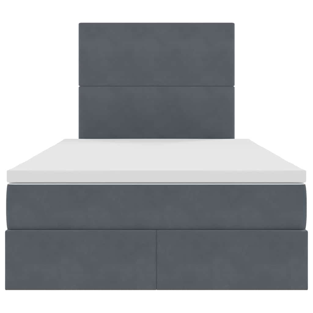 Krevet s prostorom za pohranu s LED-om Tamno siva 120 x 200 cm