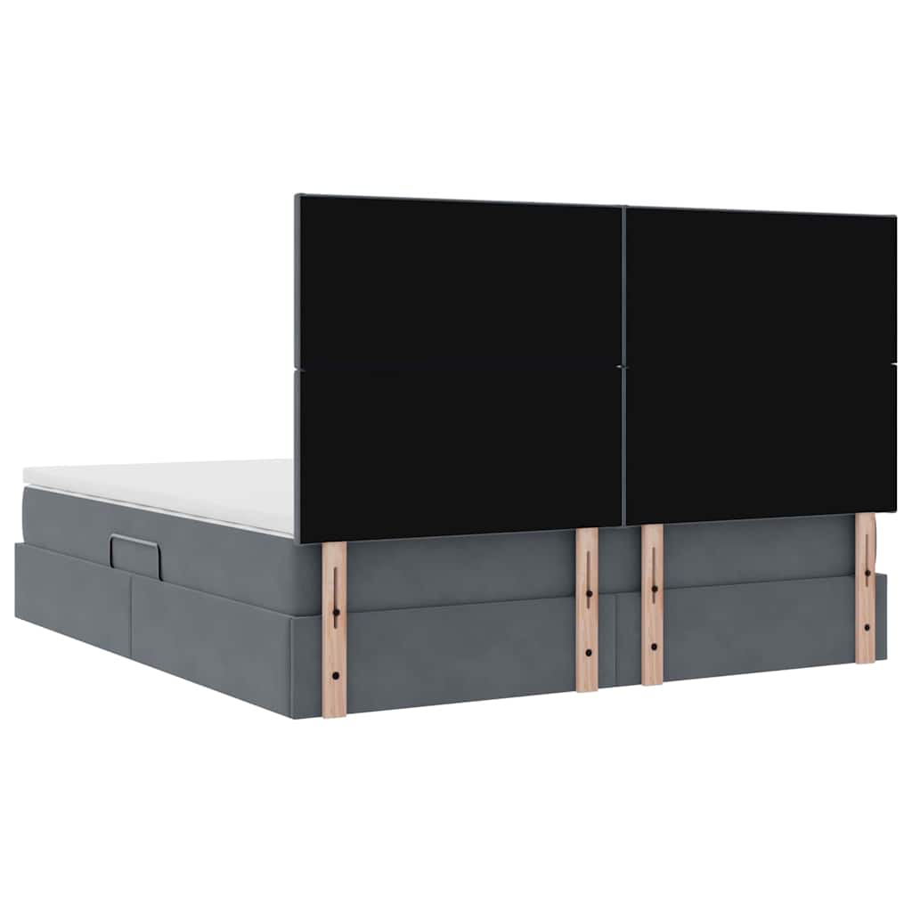 Krevet s prostorom za pohranu s LED-om Tamno siva 180 x 200 cm