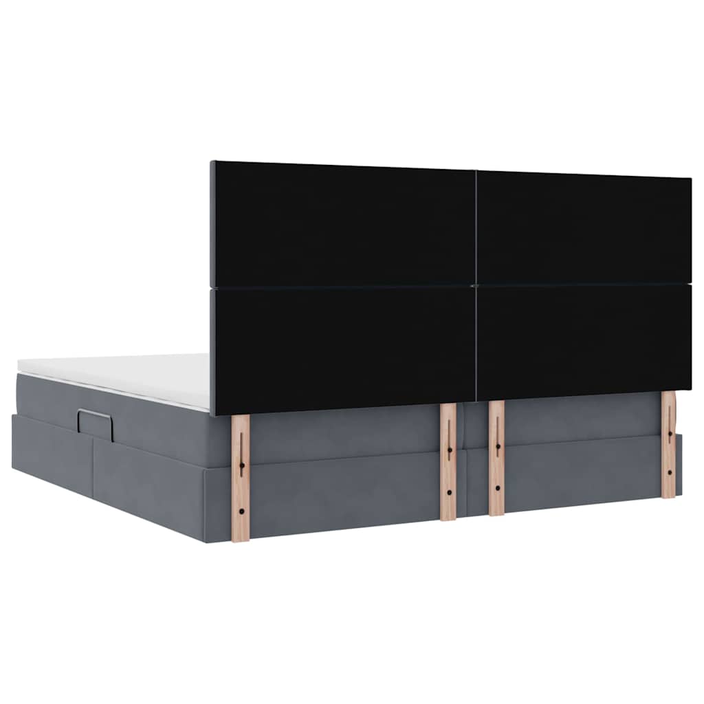 Krevet s prostorom za pohranu s LED-om Tamno siva 200 x 200 cm