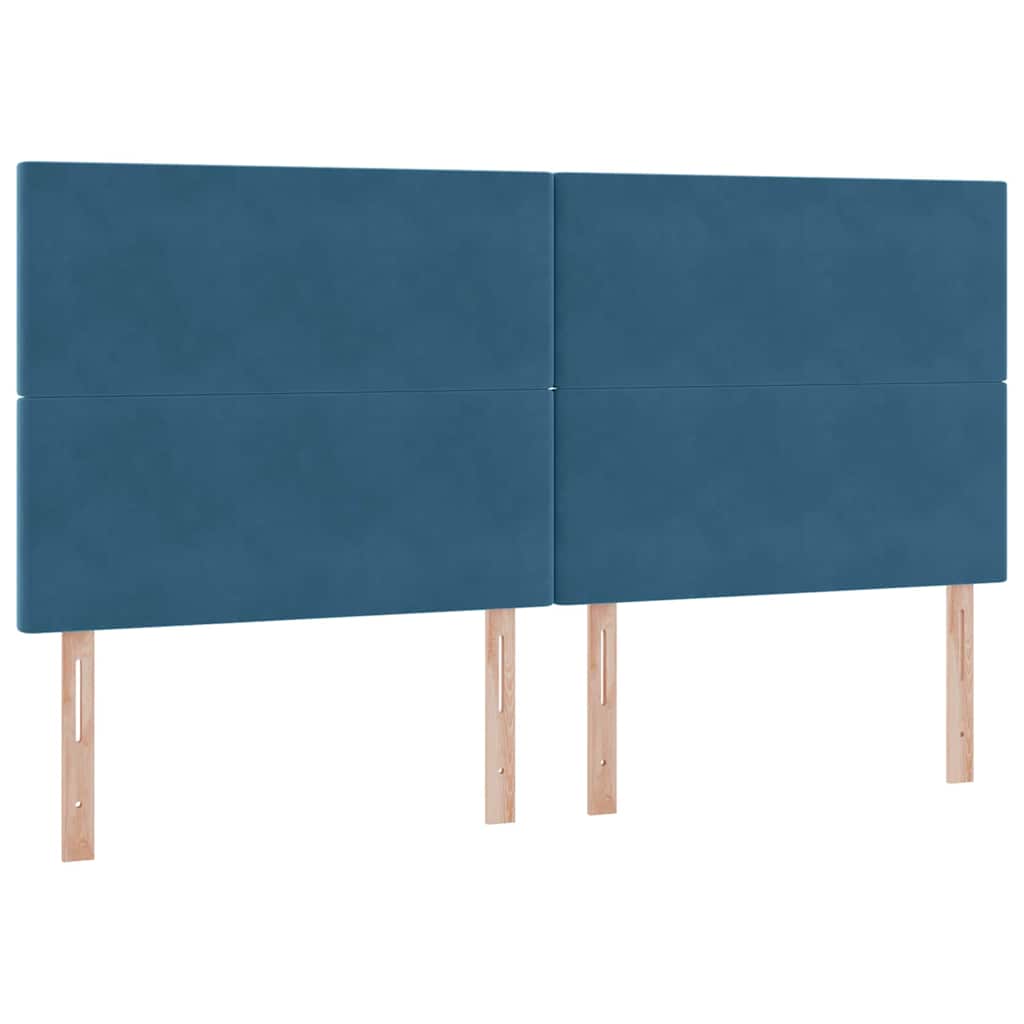 Krevet s prostorom za pohranu s LED-om Tamno plava 200 x 200 cm