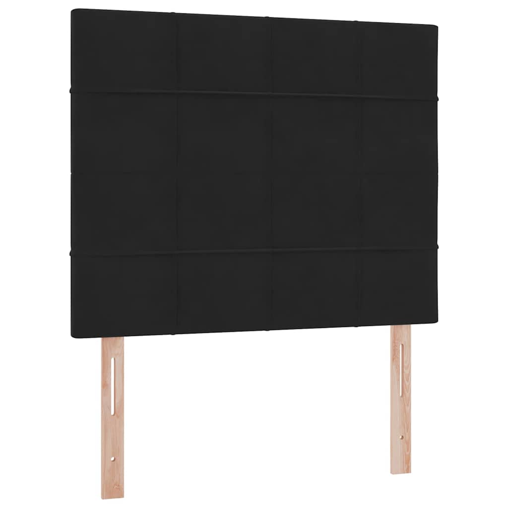Krevet s prostorom za pohranu s LED-om Crna 120 x 200 cm Baršun