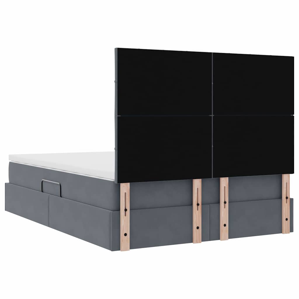 Krevet s prostorom za pohranu s LED-om Tamno siva 140 x 200 cm