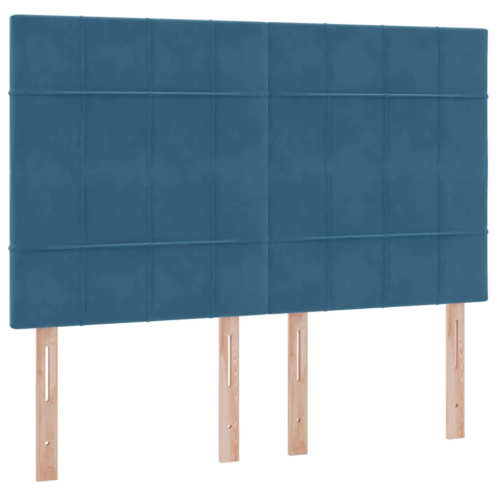Krevet s prostorom za pohranu s LED-om Tamno plava 140 x 200 cm