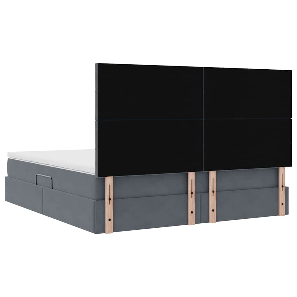 Krevet s prostorom za pohranu s LED-om Tamno siva 160 x 200 cm