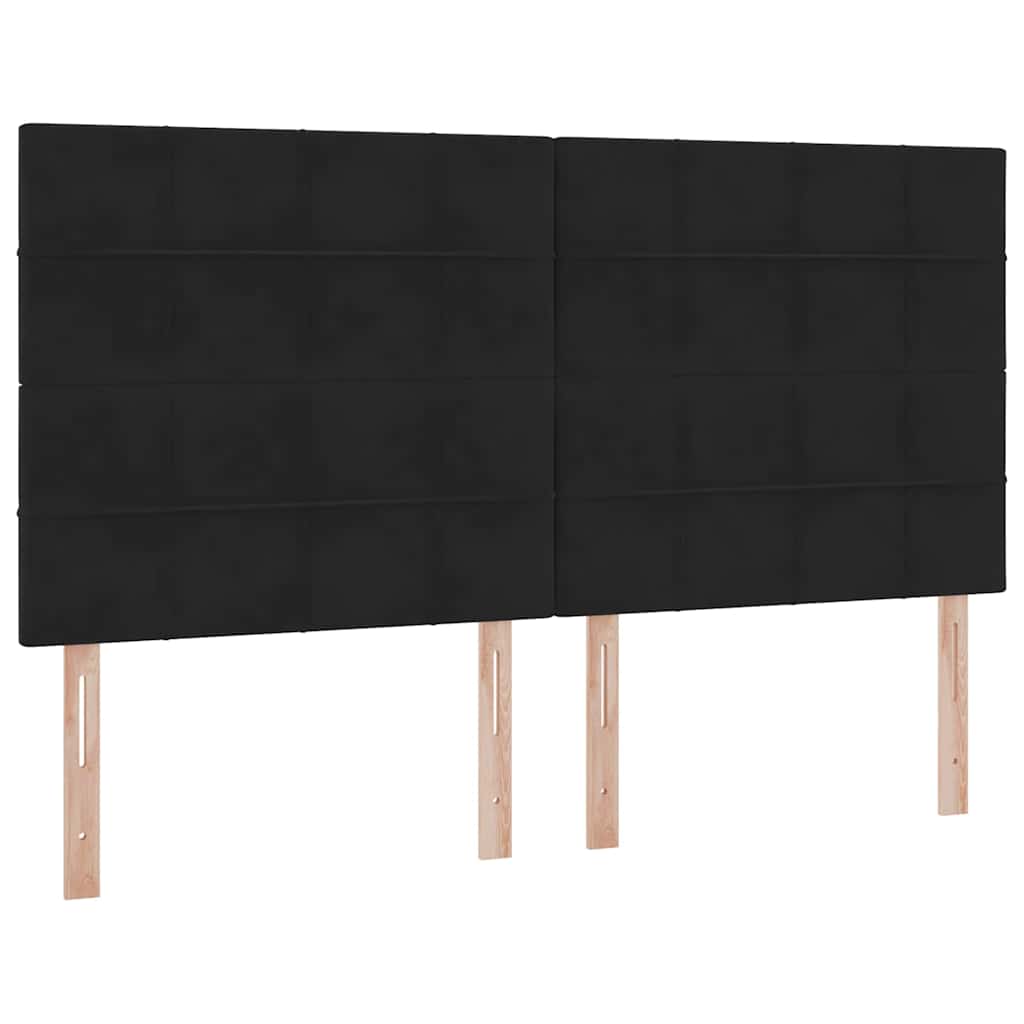 Krevet s prostorom za pohranu s LED-om Crna 160 x 200 cm Baršun