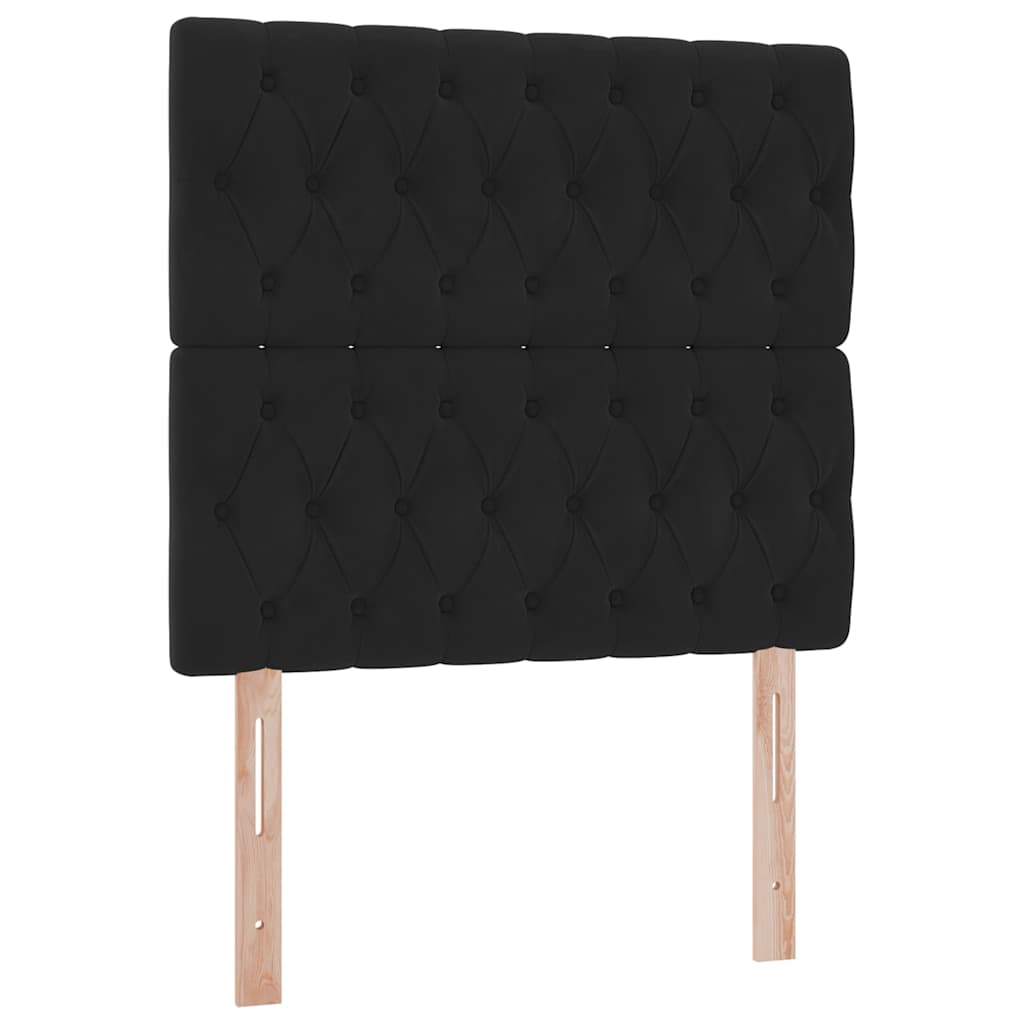 Krevet s prostorom za pohranu s LED-om Crna 100 x 200 cm Baršun